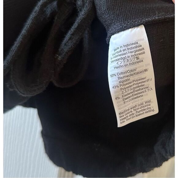 Madewell Texture & Thread Off The Shoulder Black Top with Tie Waist - Picture 9 of 9